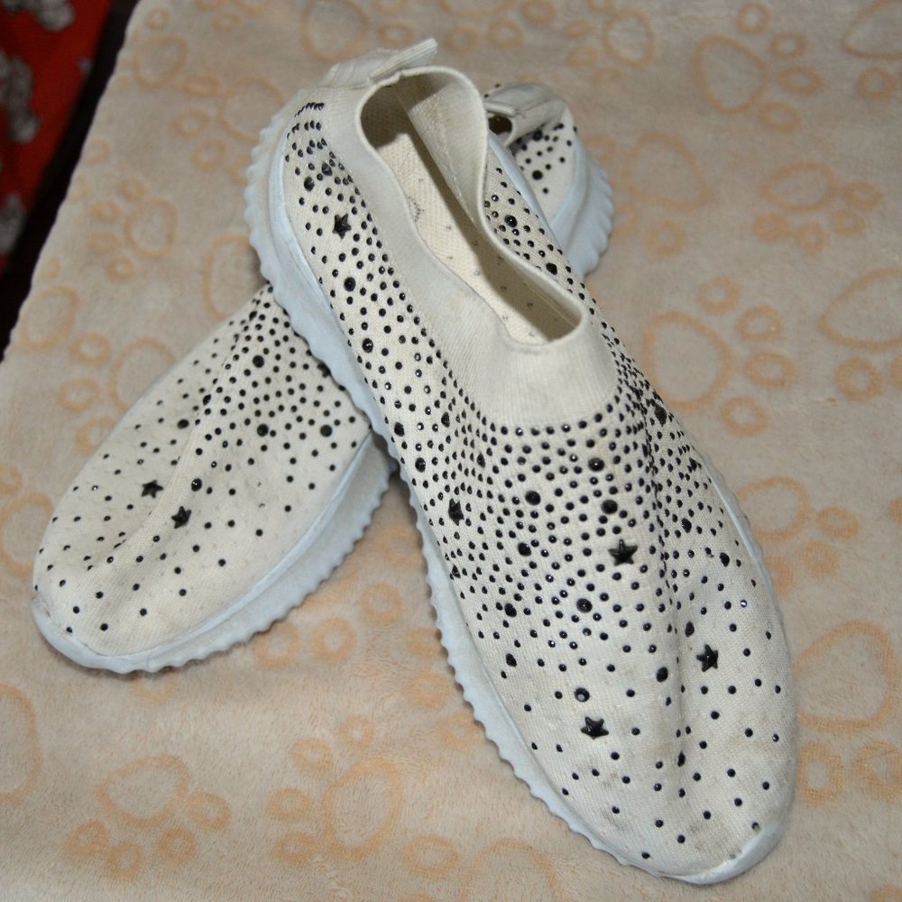 Super Cute Embellished Slip On Sneakers